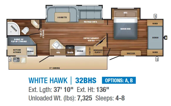 Jayco White Hawk 32BHS floor plan