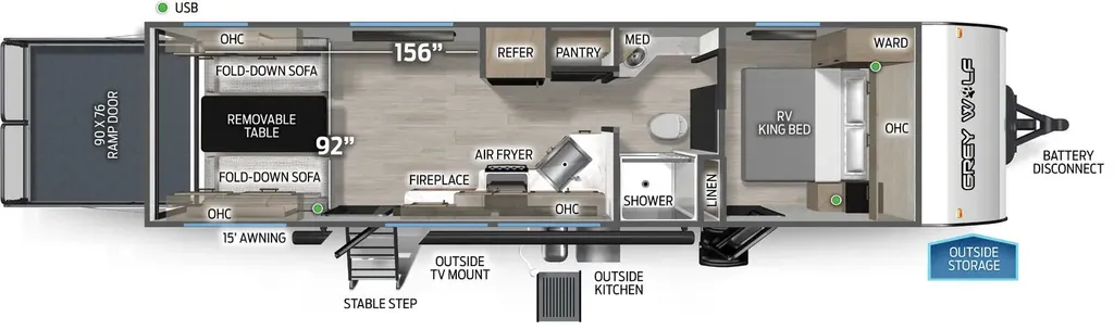 2026 Forest River Cherokee 24RRT floor plan