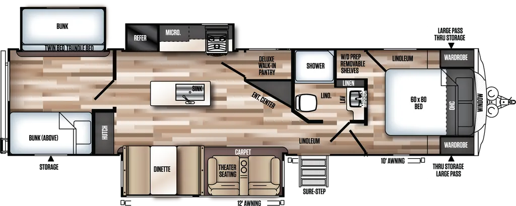 2026 Forest River Wildwood Heritage Glen 310BHI floor plan