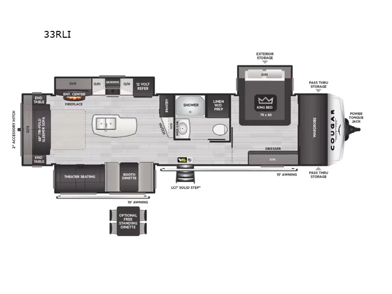 2025 Keystone Cougar Half Ton 33RLI floor plan
