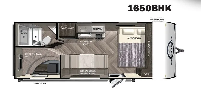 Forest River Ozark 1650BHK floor plan