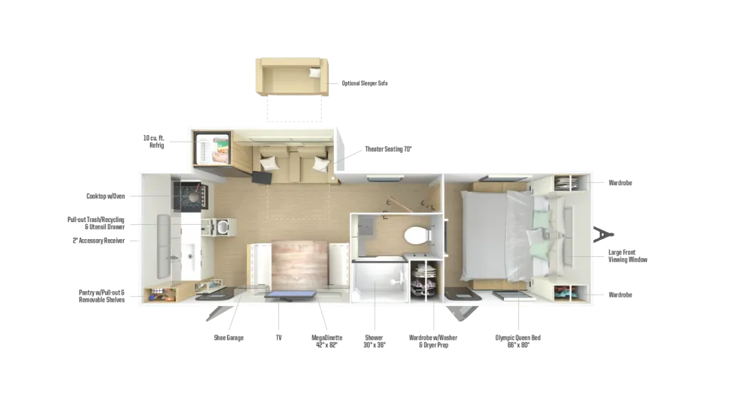 2026 Winnebago Thrive 24RKS floor plan