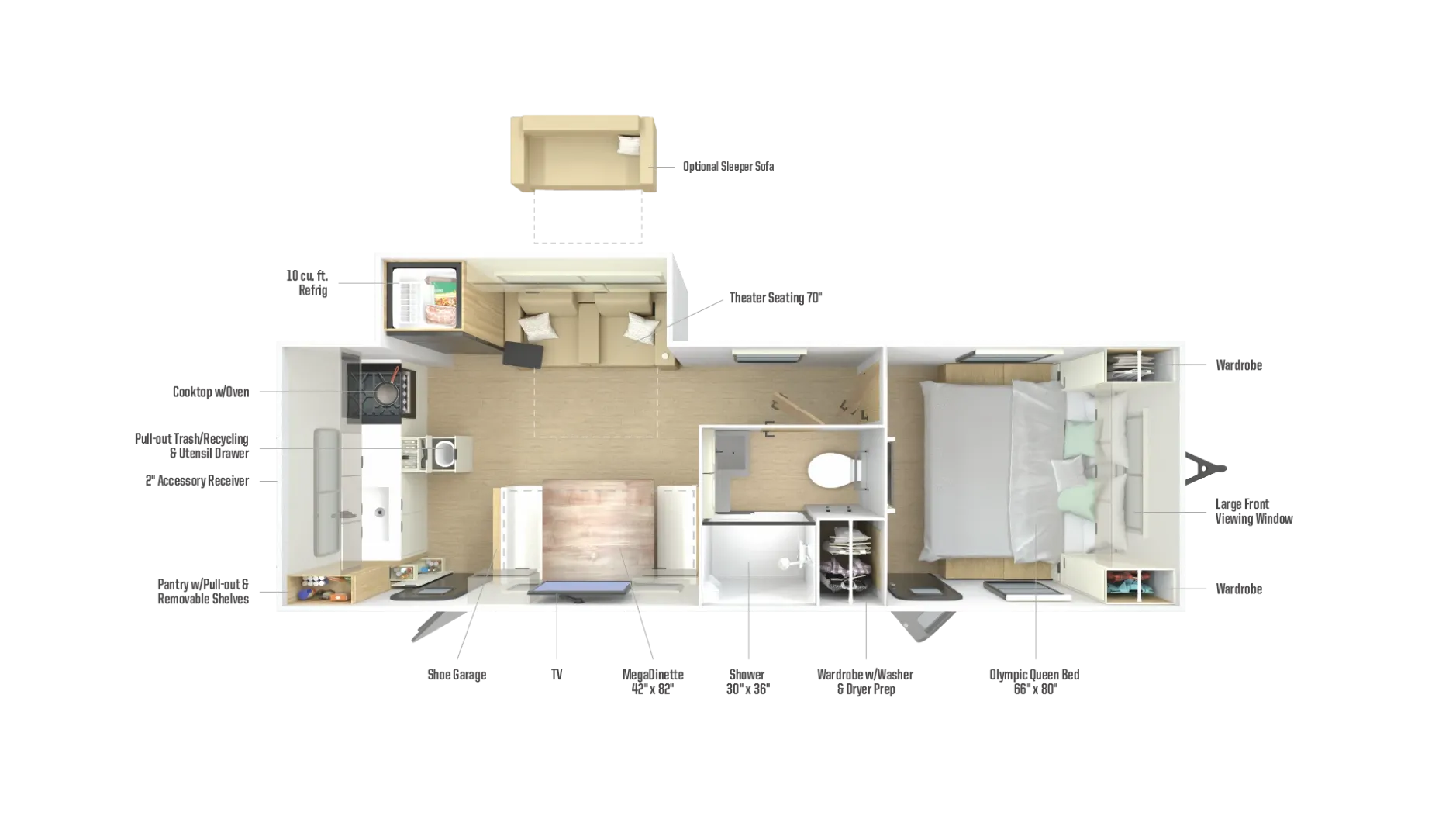 2026 Winnebago Thrive 24RKS - Floor plan