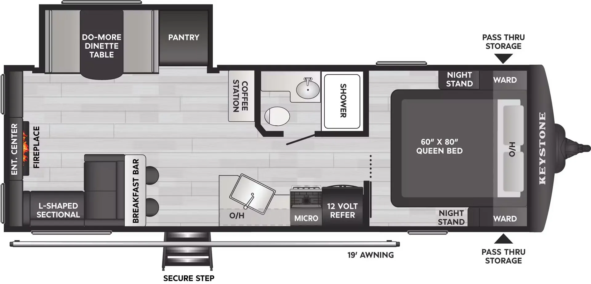 Keystone Bullet Crossfire 266RLS floor plan