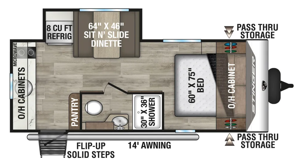 2026 VENTURE RV SPORTTREK STINGER 181VRK floor plan