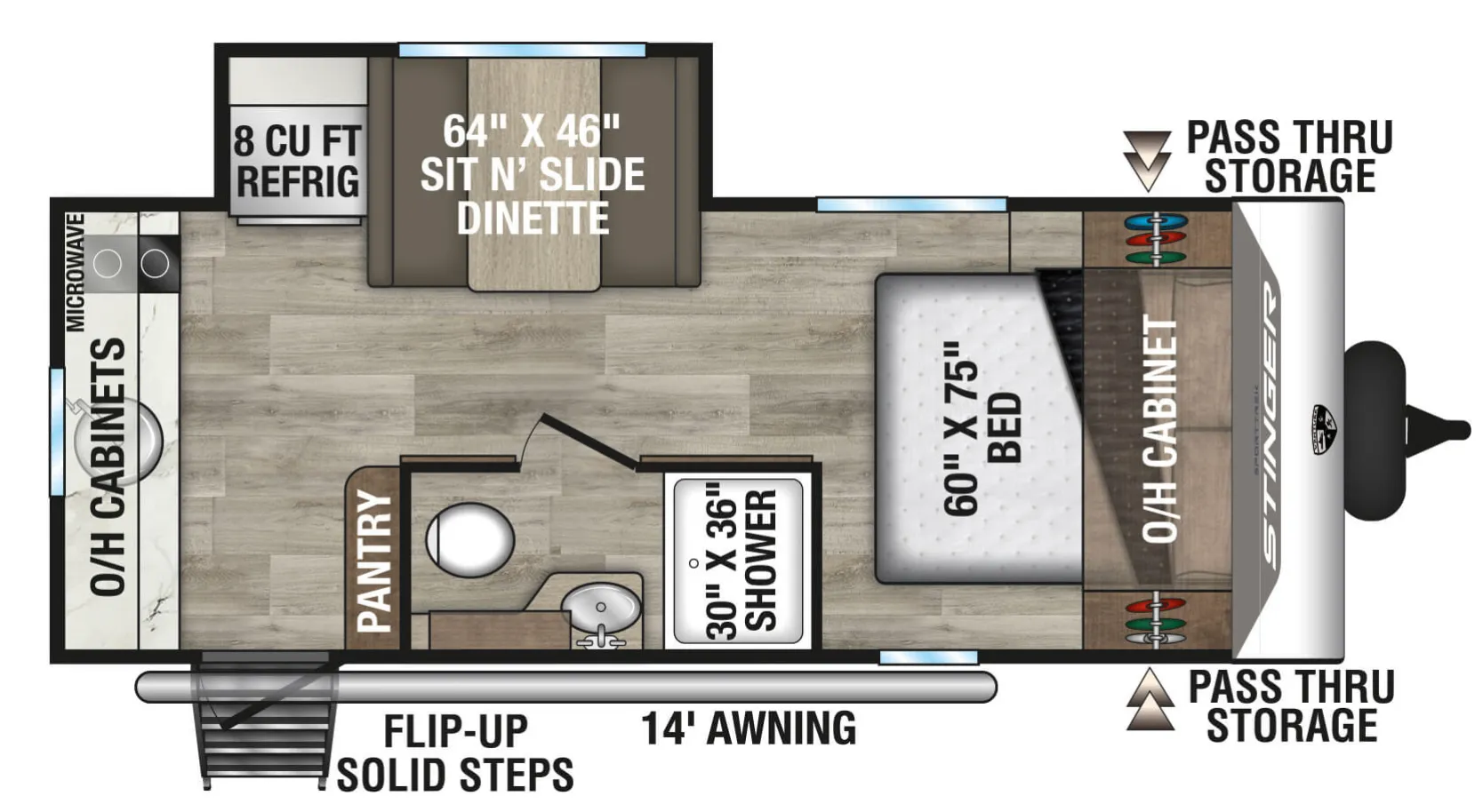 2026 VENTURE RV SPORTTREK STINGER 181VRK - Floor plan