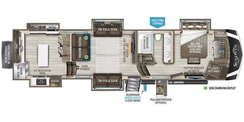 2022 Grand Design Solitude 390RK - Floor plan