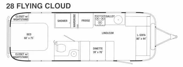 Airstream Flying Cloud 28 floor plan