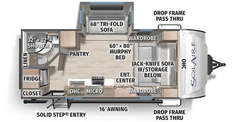 2025 Palomino Solaire Ultra-Lite 2080RBS - Floor plan
