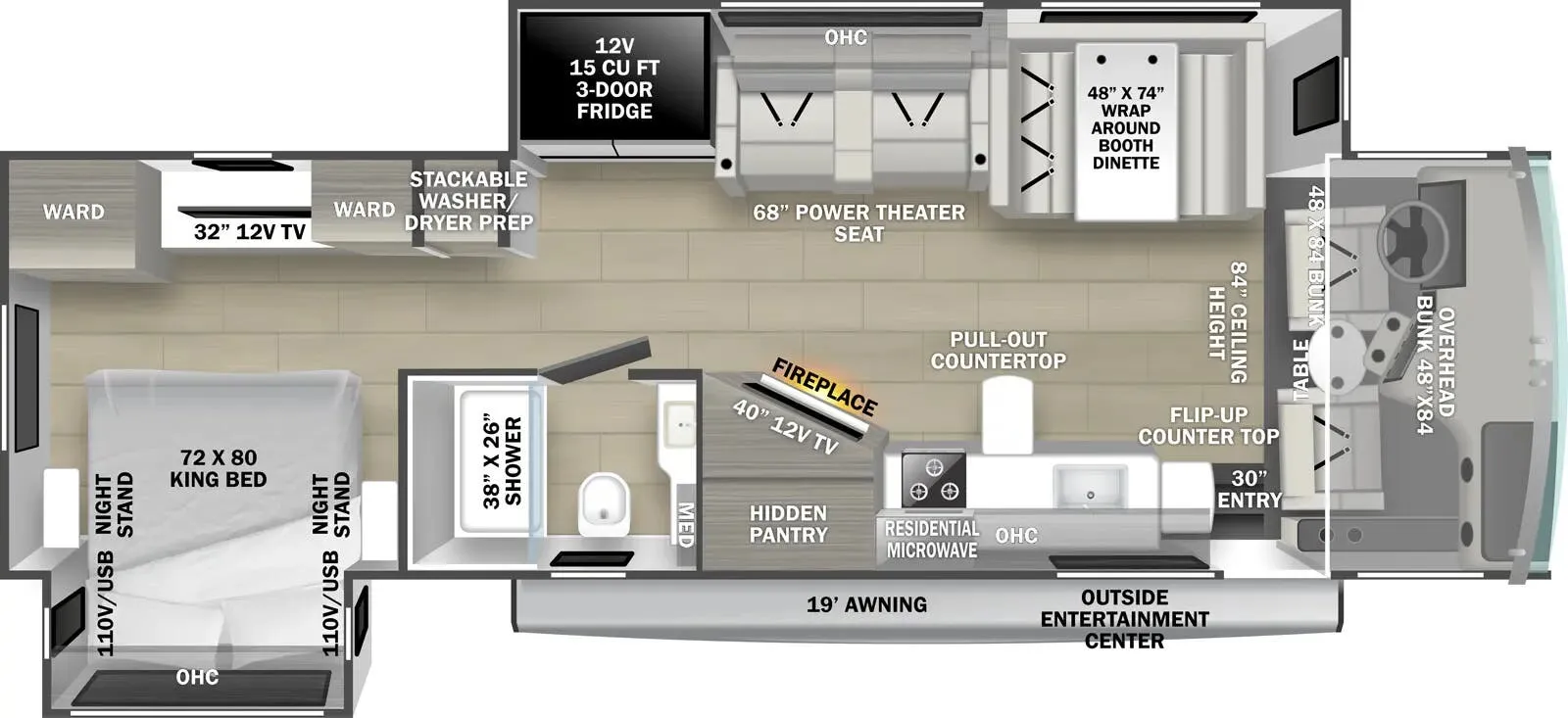 Forest River FR3 Plus FR3 PLUS 33Z floor plan