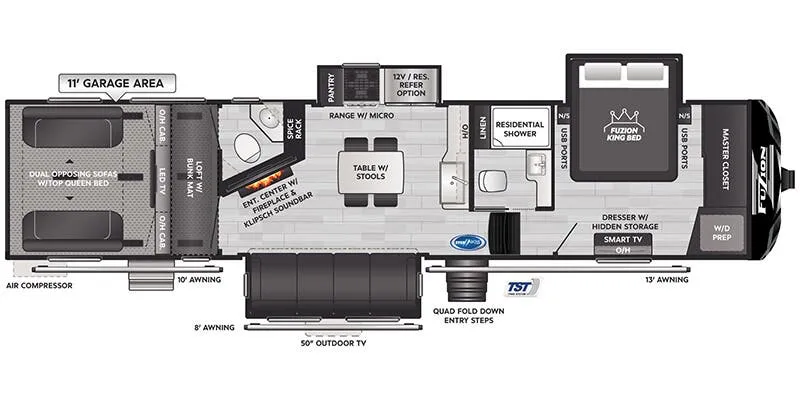 2026 Keystone Fuzion 373 floor plan
