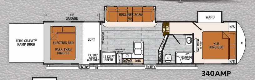 Forest River XLR Thunderbolt 340AMP floor plan