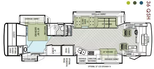 2007 Tiffin Phaeton 36QSH - Floor plan