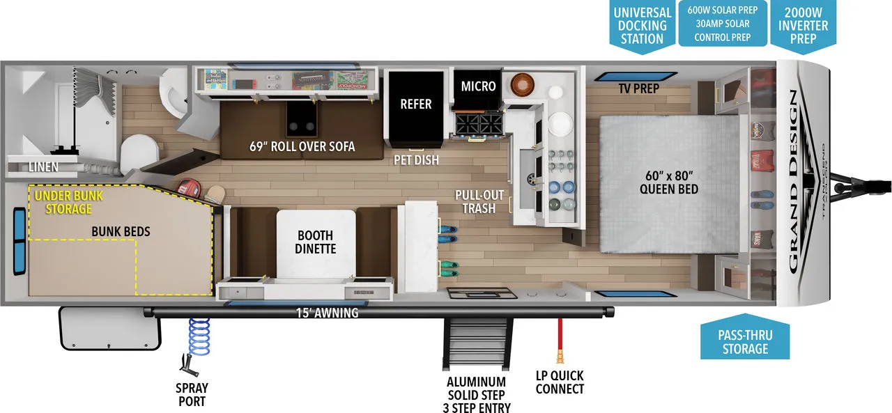 2027 Grand Design Transcend Xplor 24BHX - Floor plan