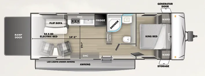 Forest River Shockwave 2530RLE floor plan