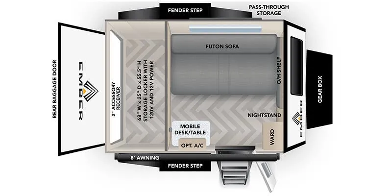Ember RV Overland Micro ROL floor plan