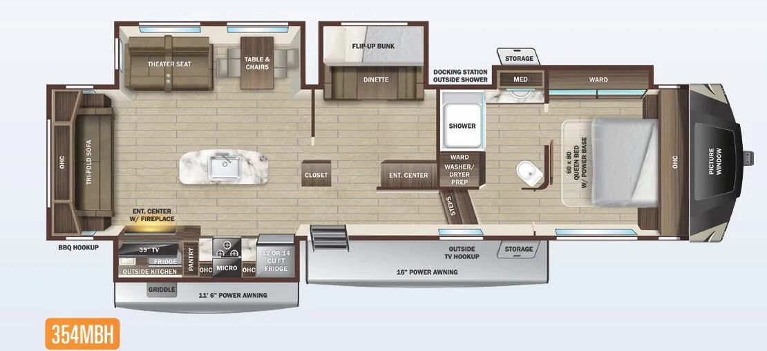 Highland Ridge Silverstar THX 354MBH floor plan