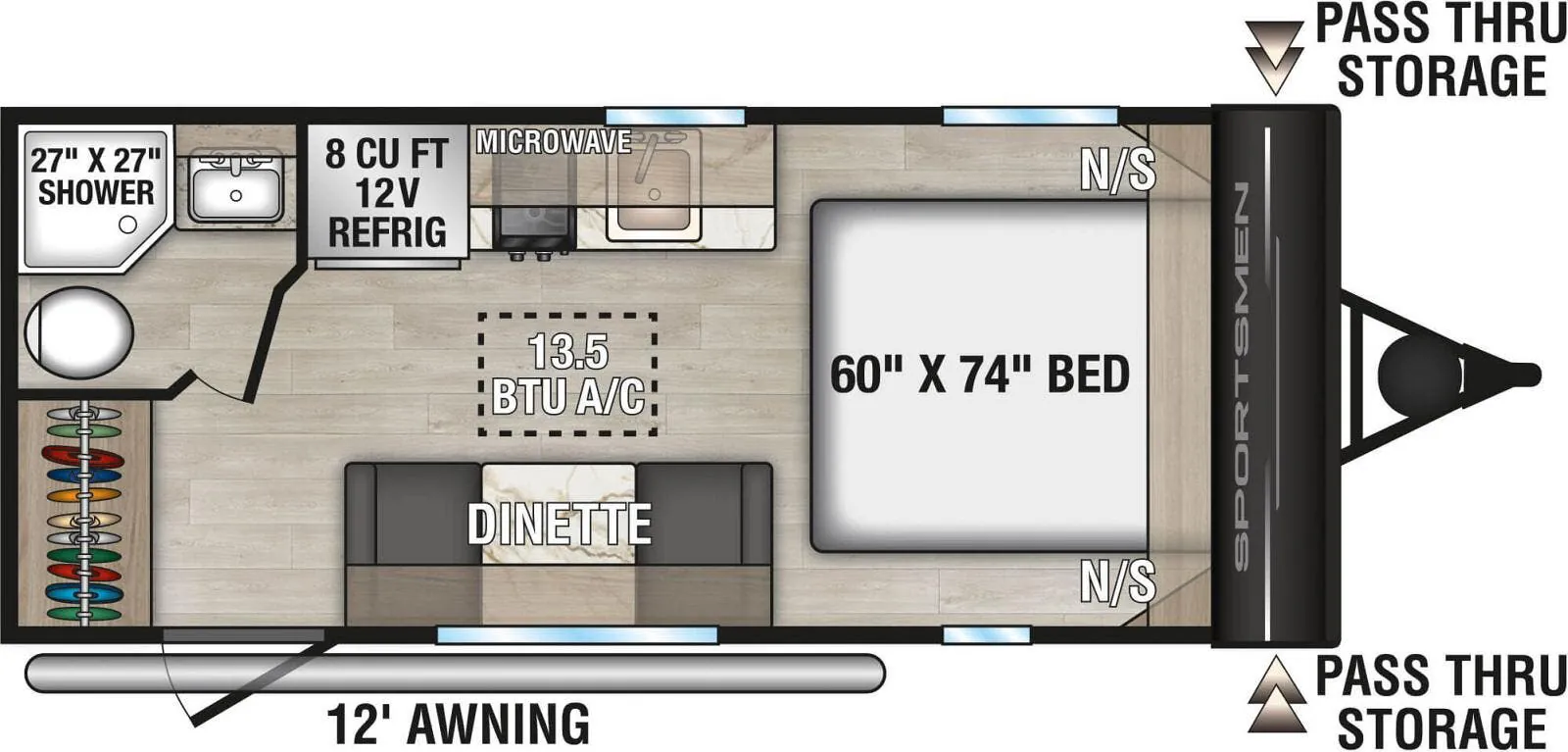 K-Z Sportsmen Classic 160QB floor plan