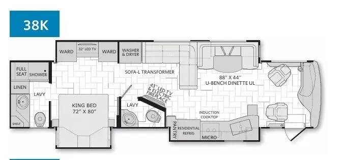 American Coach American Revolution SE 38K floor plan