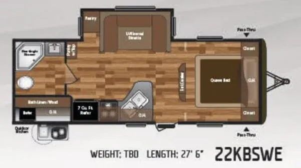 Keystone Hideout 22KBSWE floor plan