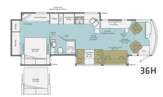 Winnebago Forza 36H floor plan
