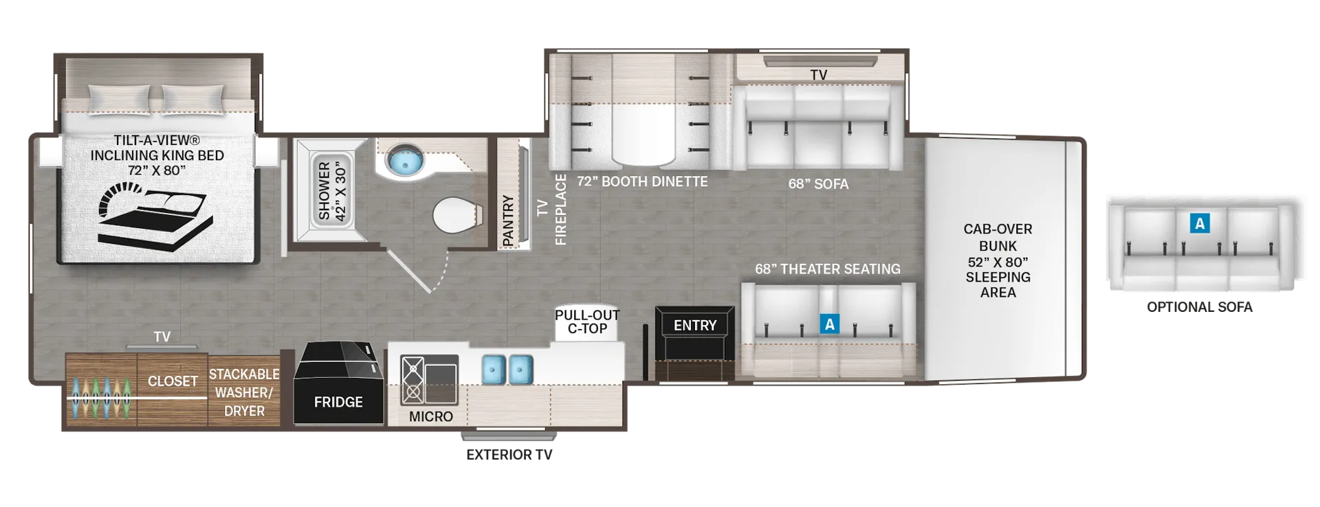 2026 Thor Motor Coach Pasadena SV 38FX - Floor plan
