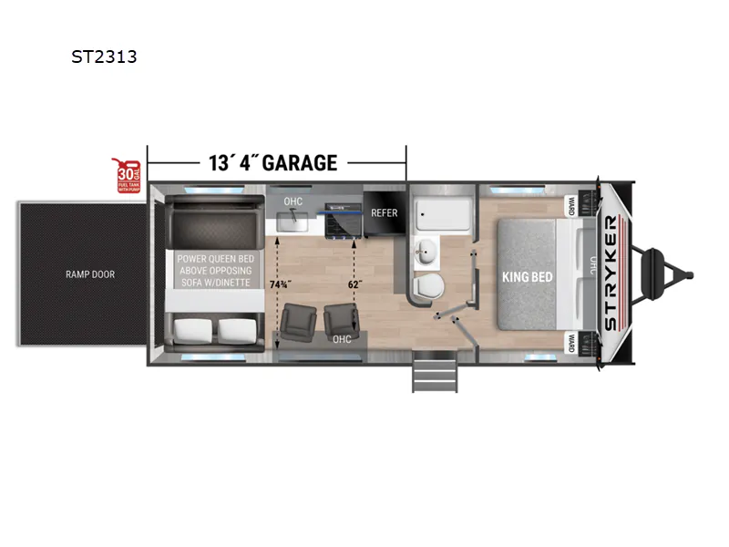 Cruiser RV Stryker ST-2313 floor plan