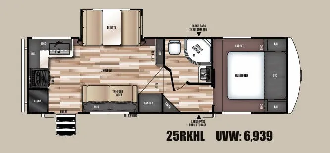 Forest River Wildwood Heritage Glen Hyper-Lyte 25RKHL floor plan