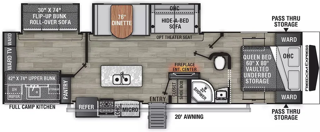 2017 Coachmen Freedom Express 320BHDS floor plan