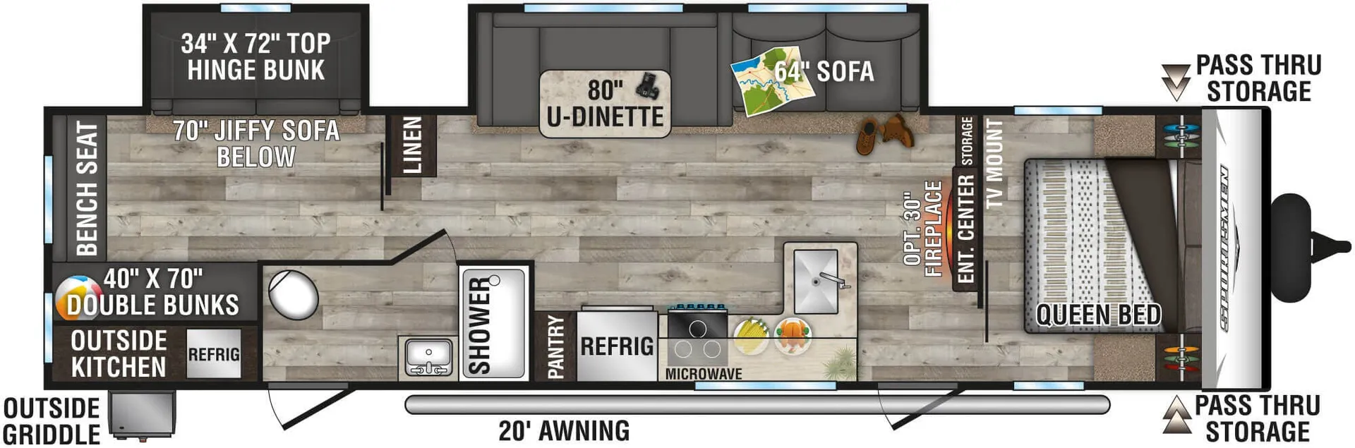 2022 K-Z Sportsmen SE 332BHKSE - Floor plan