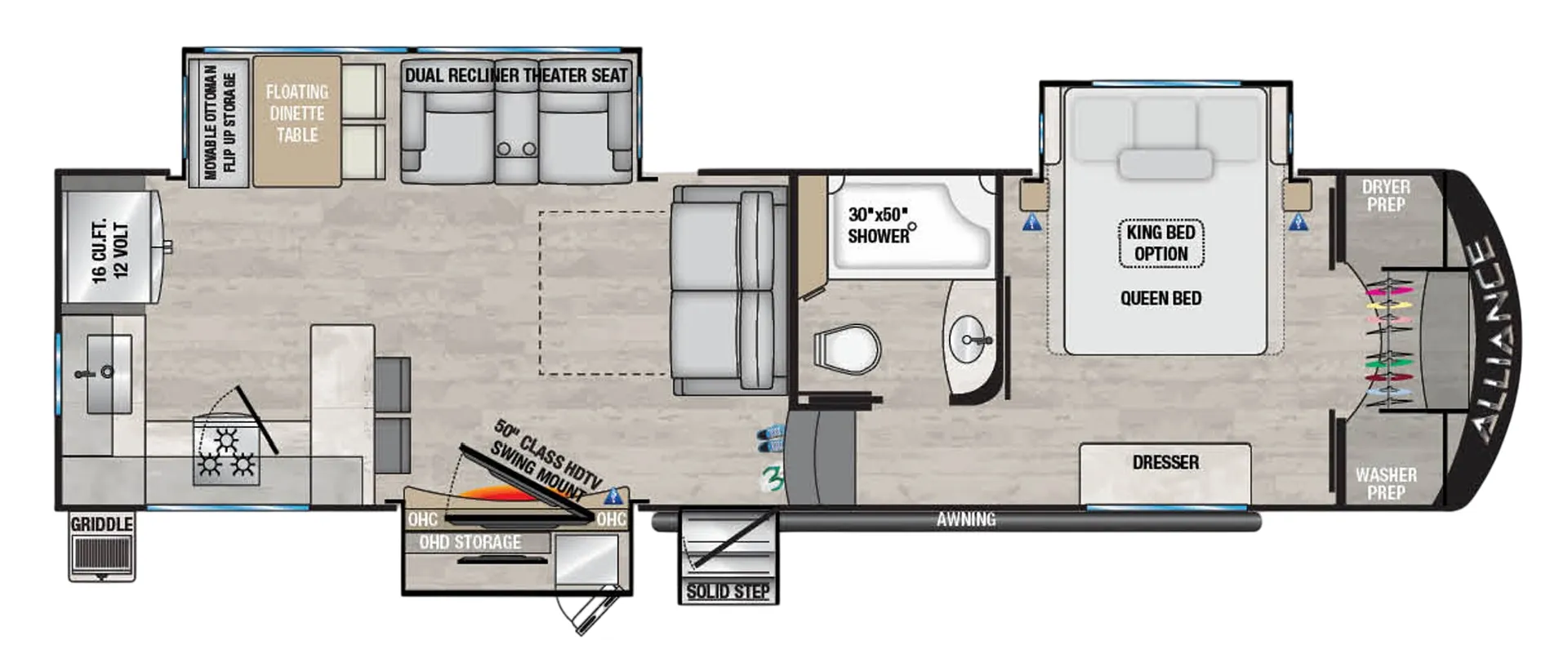 Alliance RV Avenue 33RKS floor plan