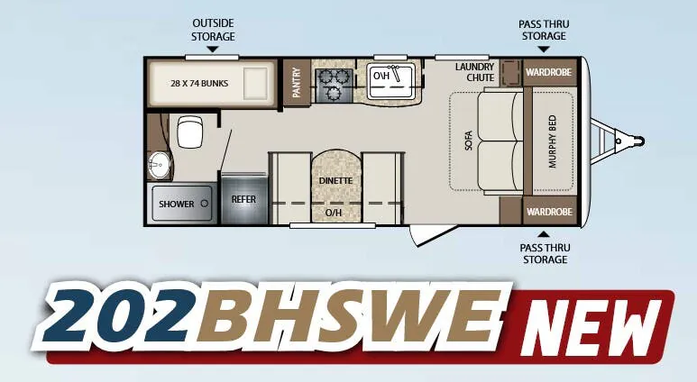 Keystone Bullet 202BHSWE floor plan