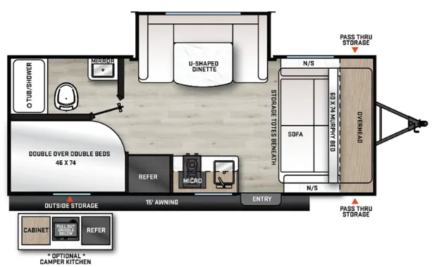 Forest River Aurora Light 18BHS floor plan