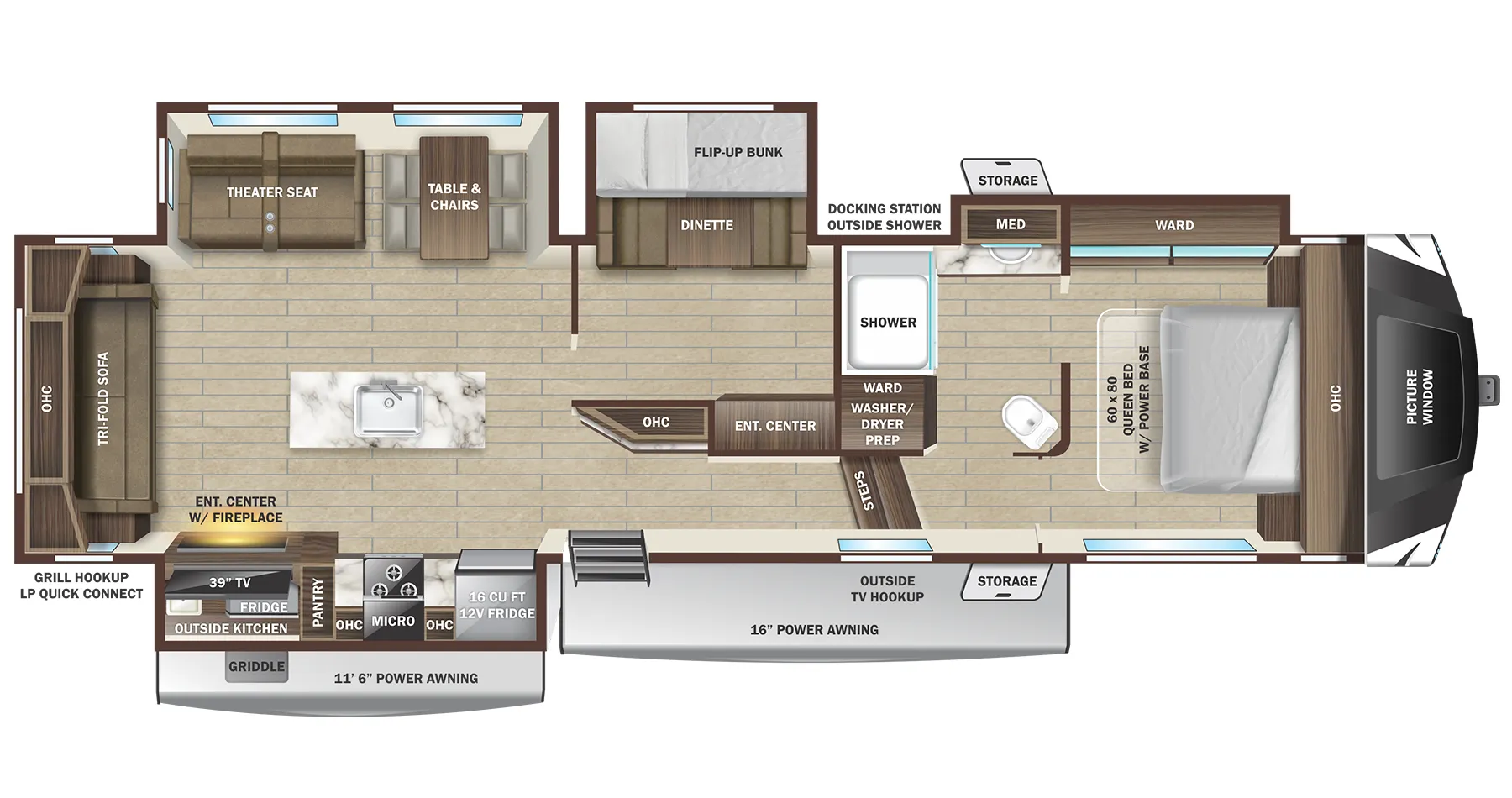 Highland Ridge Silverstar XLT 354MBH floor plan
