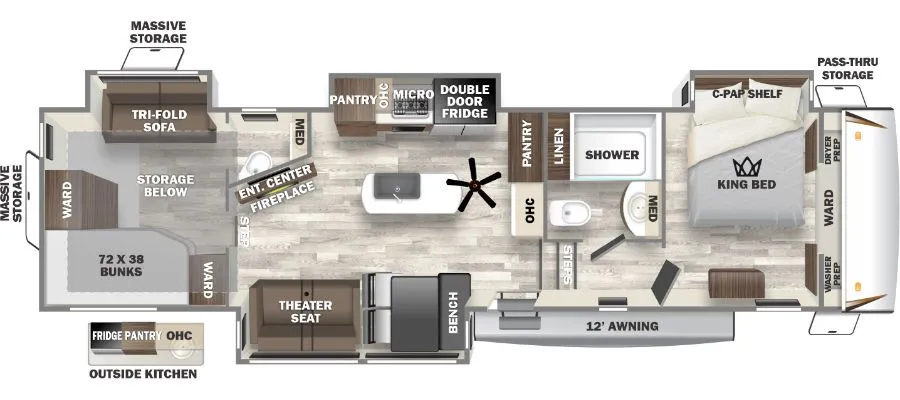2023 Forest River Sabre Cobalt 350BH - Floor plan