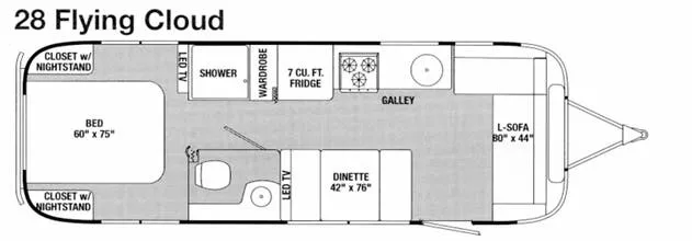 Airstream Flying Cloud 28 floor plan