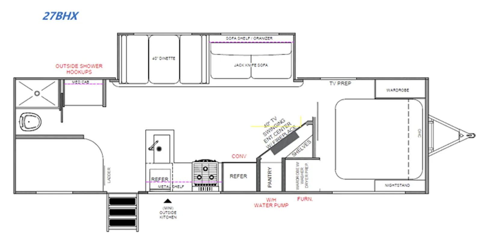 2027 Forest River Cherokee Alpha Wolf 27BHX - Floor plan