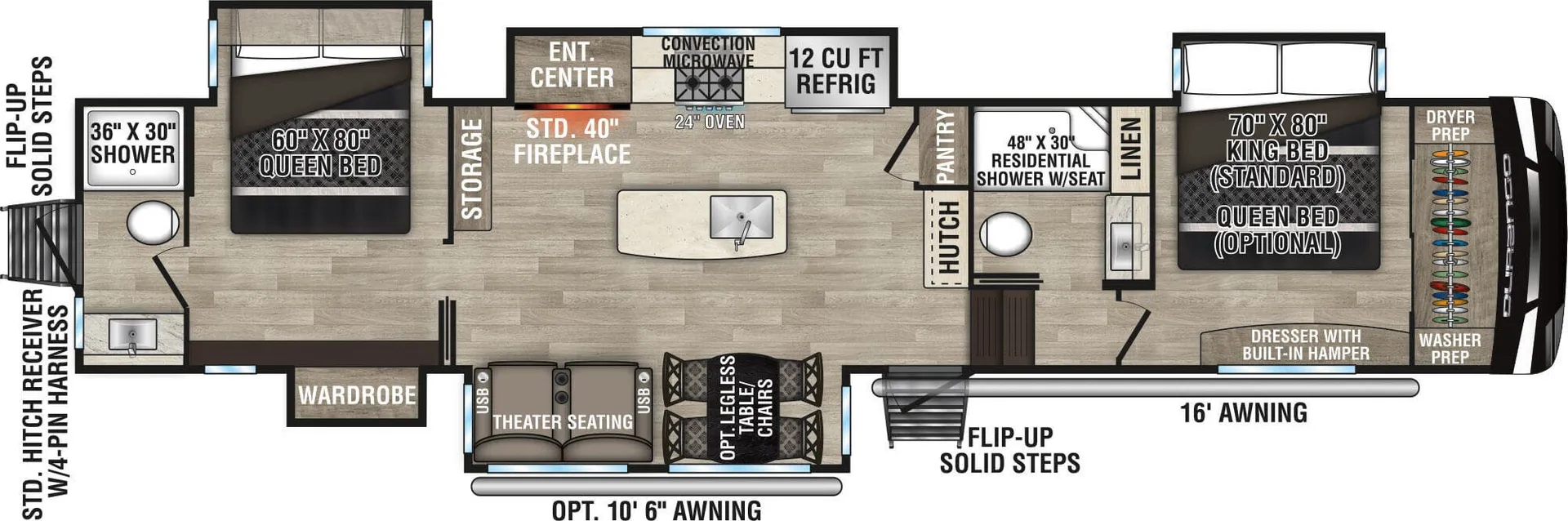 K-Z Durango D349DBF floor plan