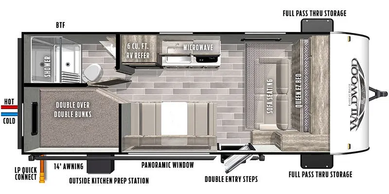 Forest River Wildwood X-Lite FSX 179DBK floor plan