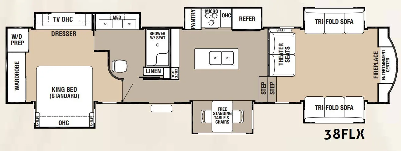 2018 Forest River Cedar Creek Hathaway Edition 38FLX floor plan