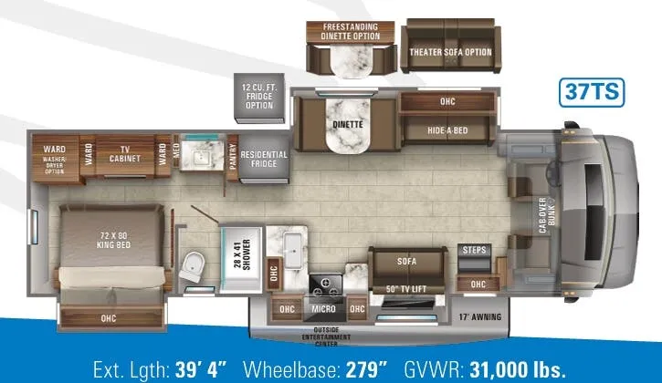 2019 Jayco Seneca 37TS - Floor plan