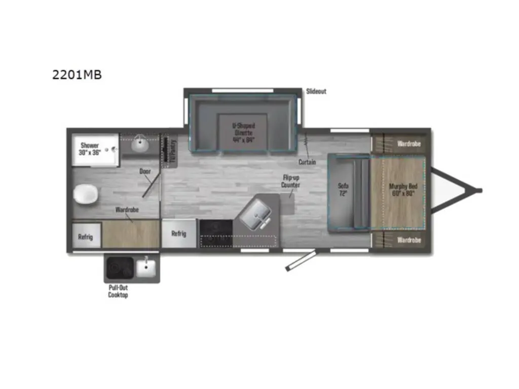 2022 Winnebago Minnie 2201MB floor plan