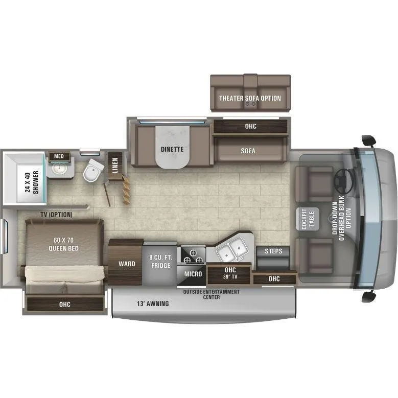 2019 entegra coach Vision 26X - Floor plan
