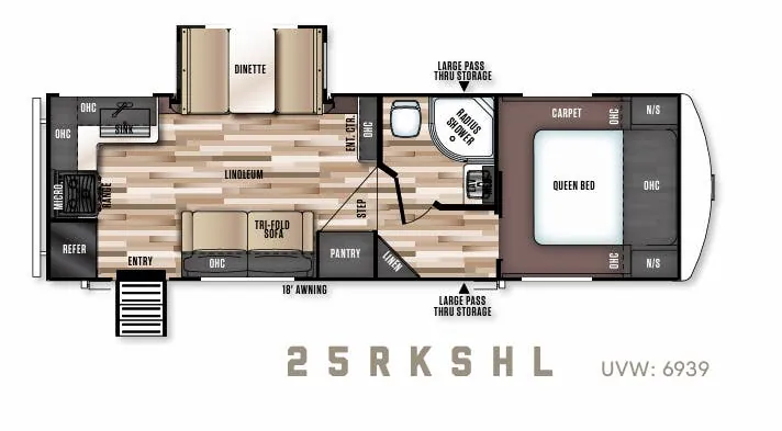 Forest River Salem Hemisphere Hyper-Lyte 25RKSHL floor plan