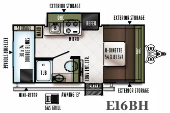 Forest River Flagstaff E-Pro E16BH floor plan