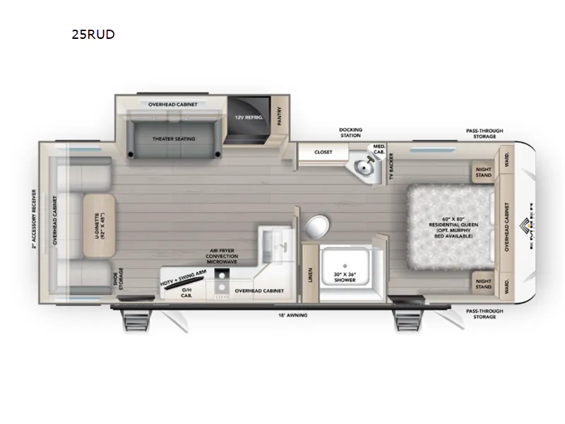 2026 Ember RV E-Series 25RUD — Floor plan