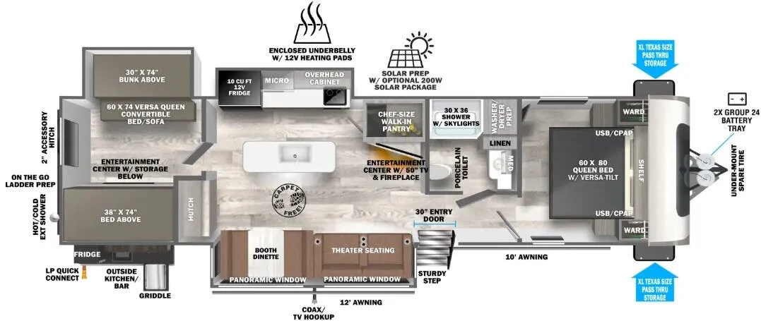 2024 Forest River Salem Hemisphere 310BHI - Floor plan