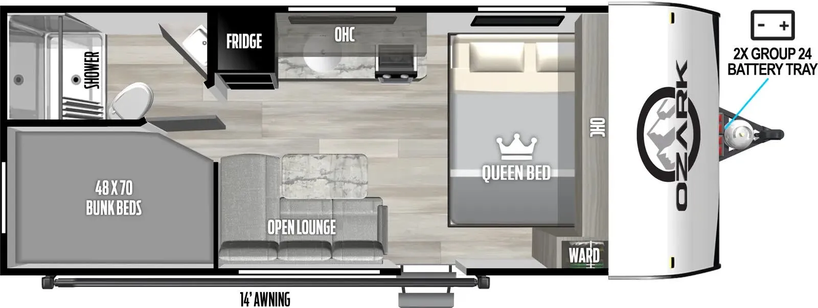Forest River Ozark LE 1620DBLE floor plan
