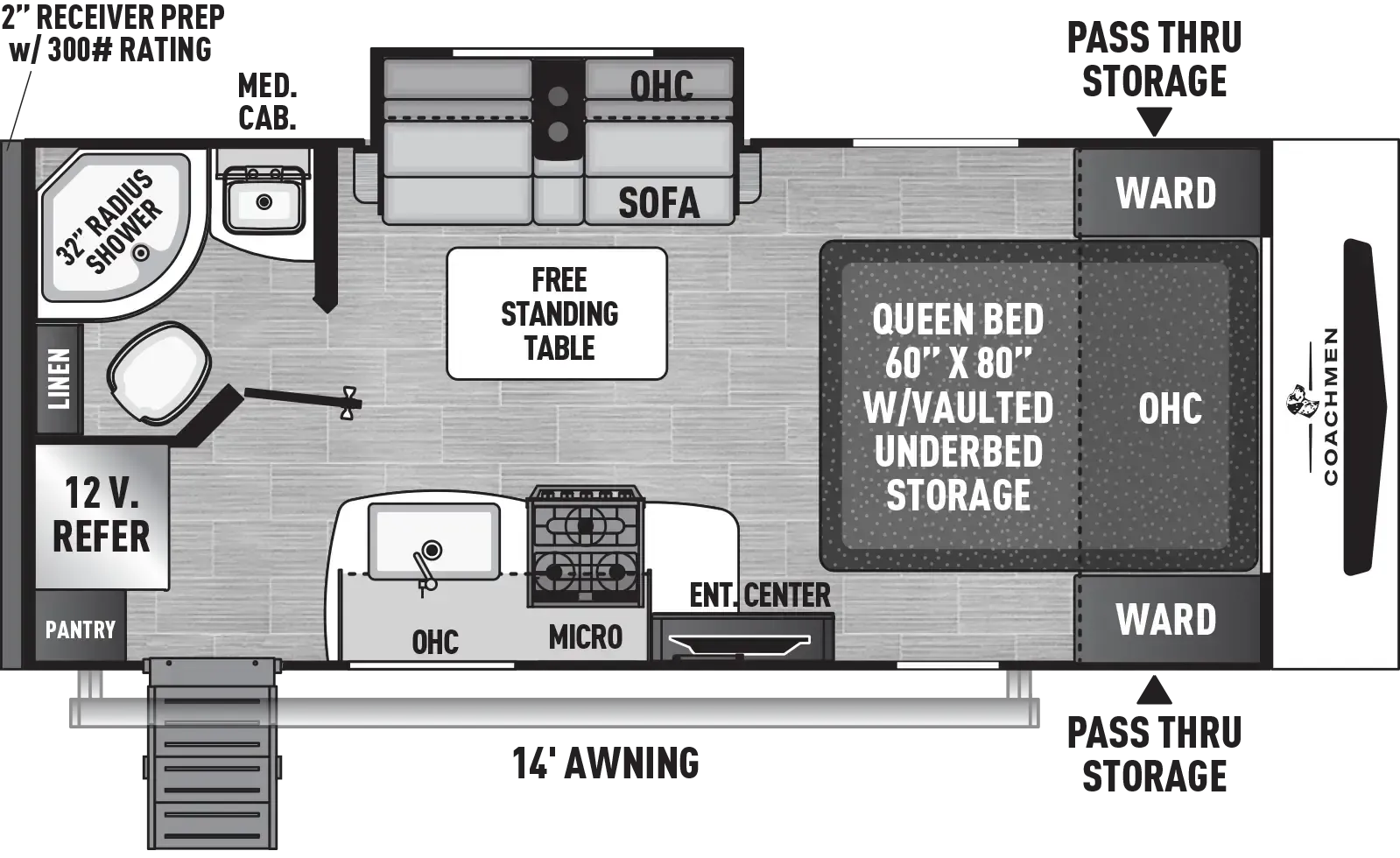 Coachmen Freedom Express Ultra Lite 192RBS floor plan
