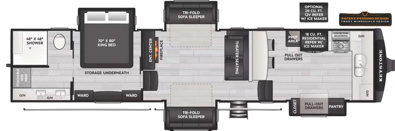 Keystone Alpine 3820FK floor plan